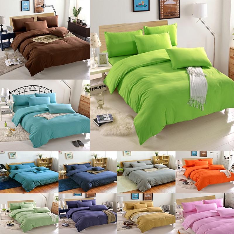 Luxuriously Soft Bedding Set With Pure Color Duvet Cover And Pillowcases
