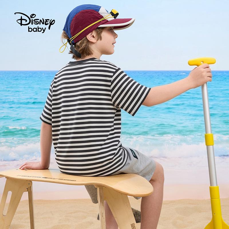 Disney Kids' Pure Cotton Striped Short-Sleeve T-Shirt
