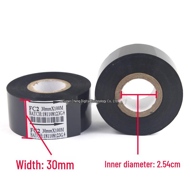 FC2 30mm Hot Stamping Ribbon for Date Labeling Machine, 25/35/100m