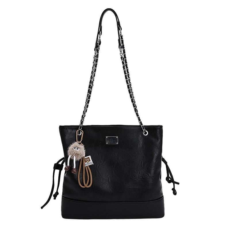 Autumn and Winter New Large-capacity Retro Tote Bag Fashionable Versatile Chain Shoulder Bag Simple Casual Messenger Bag