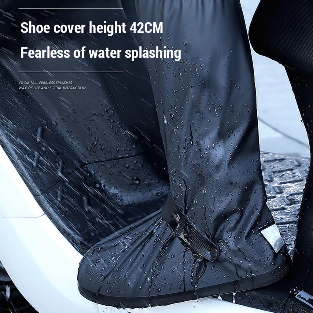 1 Pair Rain Shoe Covers PVC Foldable Water Resisting High Tube Rain Boot Covers for Cycling Skiing Fishing Climbing