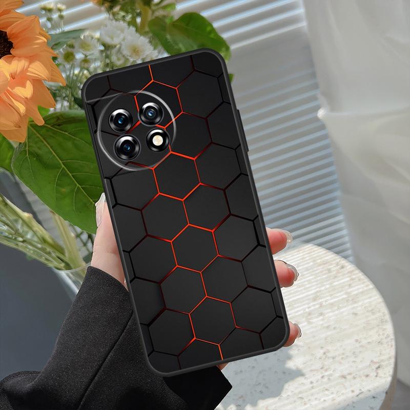3D Hexagonal Lights Case For OnePlus 15 15R 12 12R 13T 13R 13 11 10 10R 10T 8T Nord 5 CE 2 3 4 Lite N20 N30 Cover