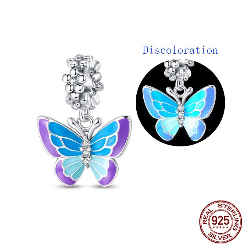 Fit Charms Fororiginal Bracelets 100%Copper Luminous Butterfly Series Beads Diy Jewelry Making For Women Gift