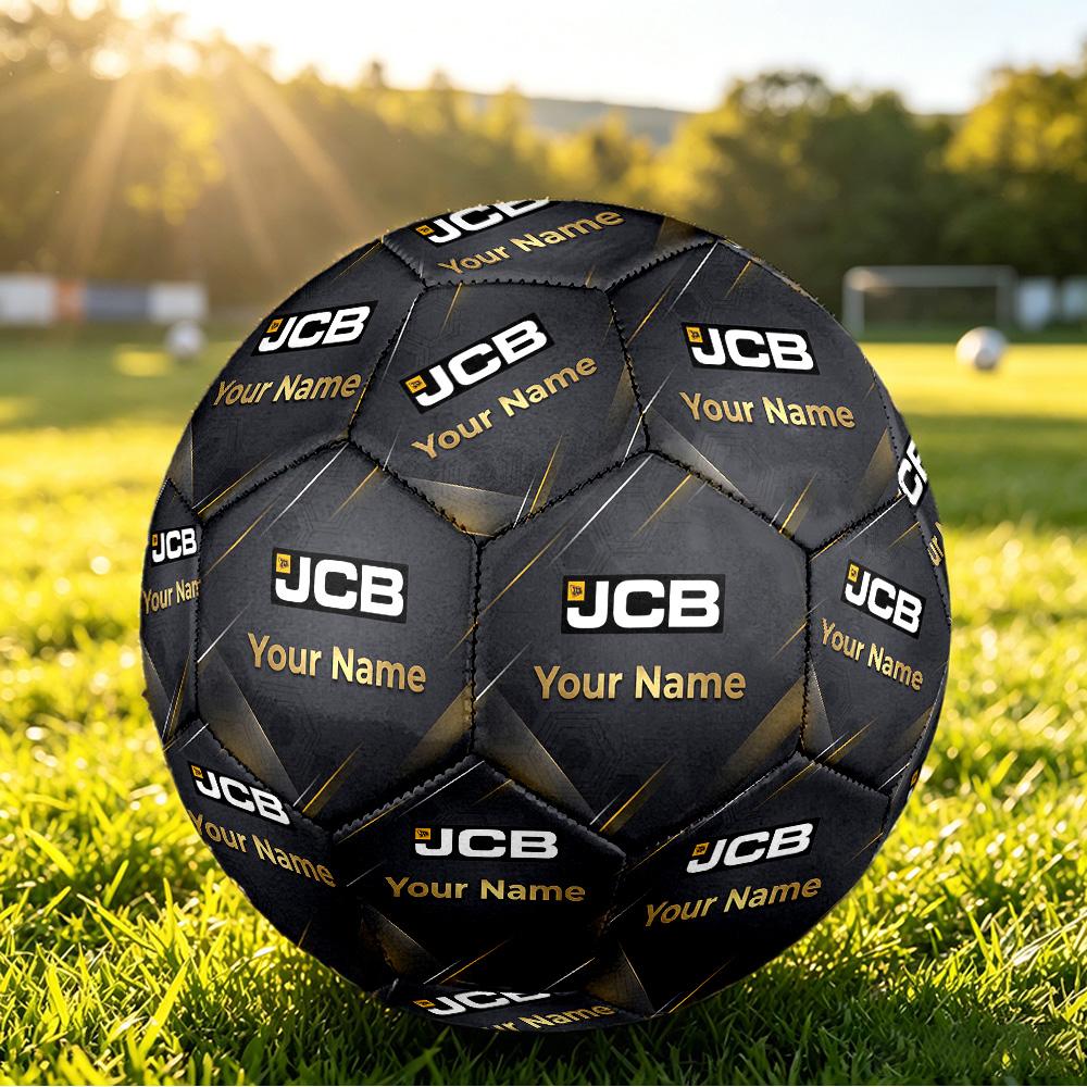JCB Size 5 Football, Custom Name Text Personalized Soccer Ball Sport Training Gift