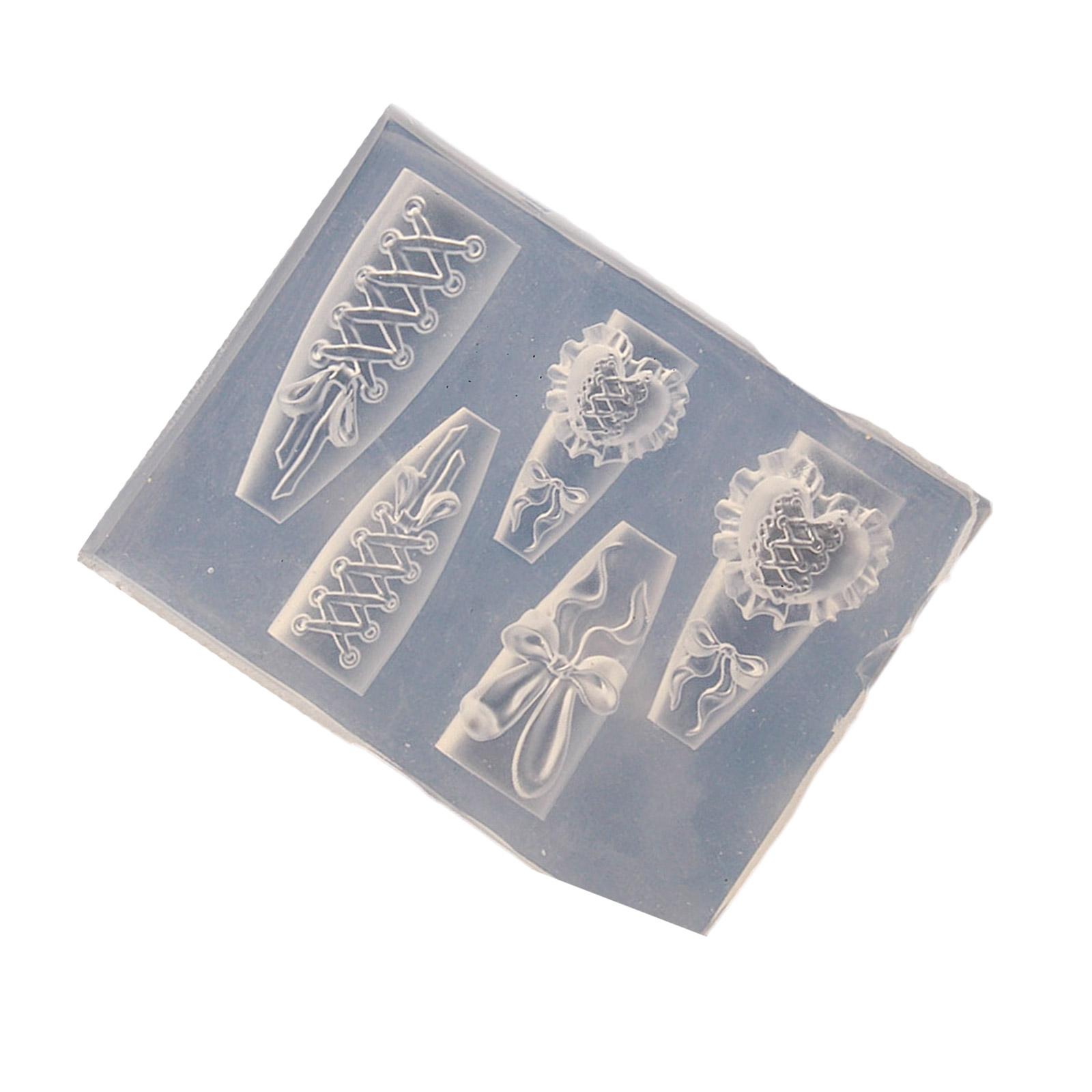 

Многоразовая силиконовая форма для нейл-арта для 3D-дизайнов в виде сердец и полосок, аксессуары для рукоделия с точными резными узорами