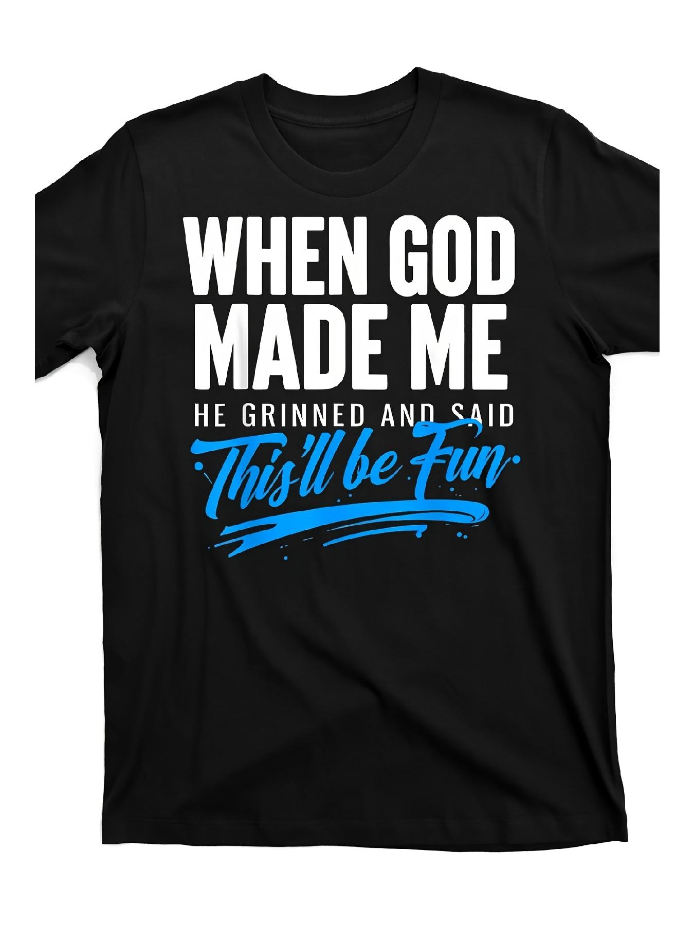 Top Pick Mens Funny Christian Graphic TShirt  When He Speaks S