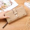 Women's Wallet Hollow Leaf Wallet Wallet Two Fold Zipper Long Card Bag Clutch
