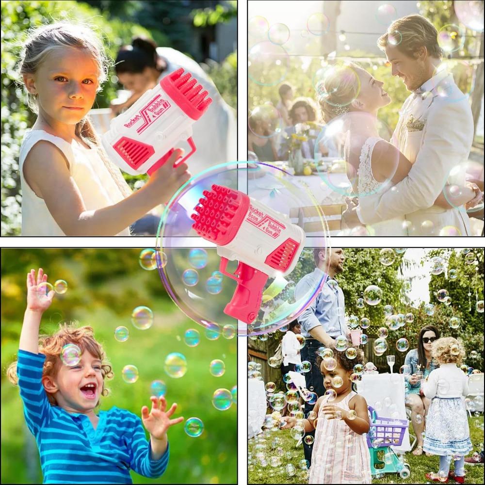 1 Set Seifenblasenpistole, 32 Löcher Seifenblasenpistole mit Lichtern, Outdoor Sommer Strand Kinder Seifenblasenspielzeug Geburtstag Hochzeitsfeier Lustiges Geschenk für Mädchen Jungen