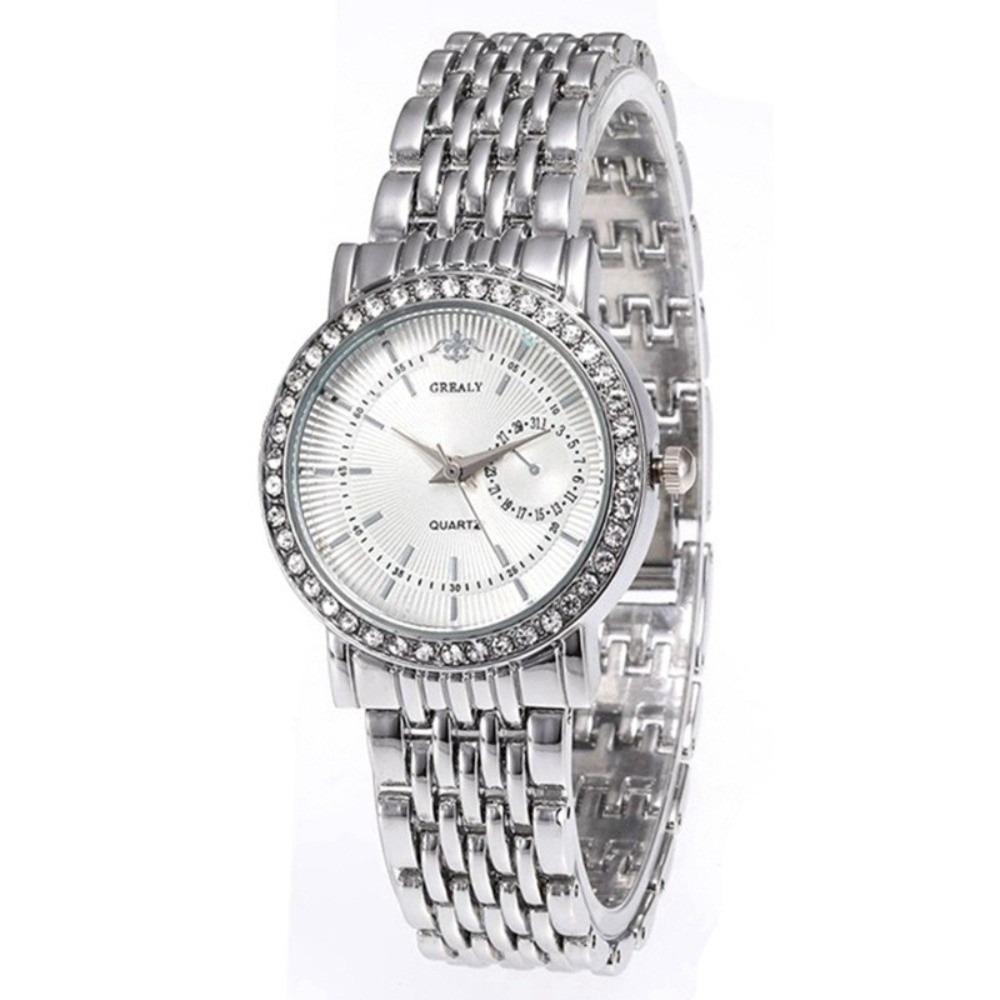 Casual Quartz Wristwatch Alloy Band Ladies Dress Watch Fashion Diamond Inlaid Watch Women's