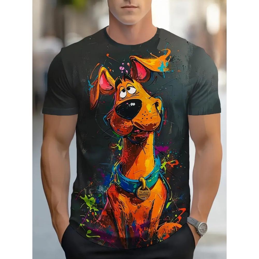 Men T-Shirt New Funny Painting 3D Printing Short Sleeve Summer Outdoor Fashion Wear Tops Large Size Loose Men's T-Shirt