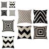 Elegant Black White Geometric Waves Cushion Cover For Home Bed Decoration