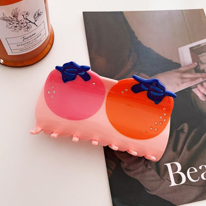 Fashionable Tomato Colored Acetate Hair Claw Clip Perfect For Everyday Hairstyles