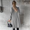 Damen Midi Langer Wollmantel Zweireihiger Trenchcoat Klassisches Revers Peacoat Herbst Winter Übermantel