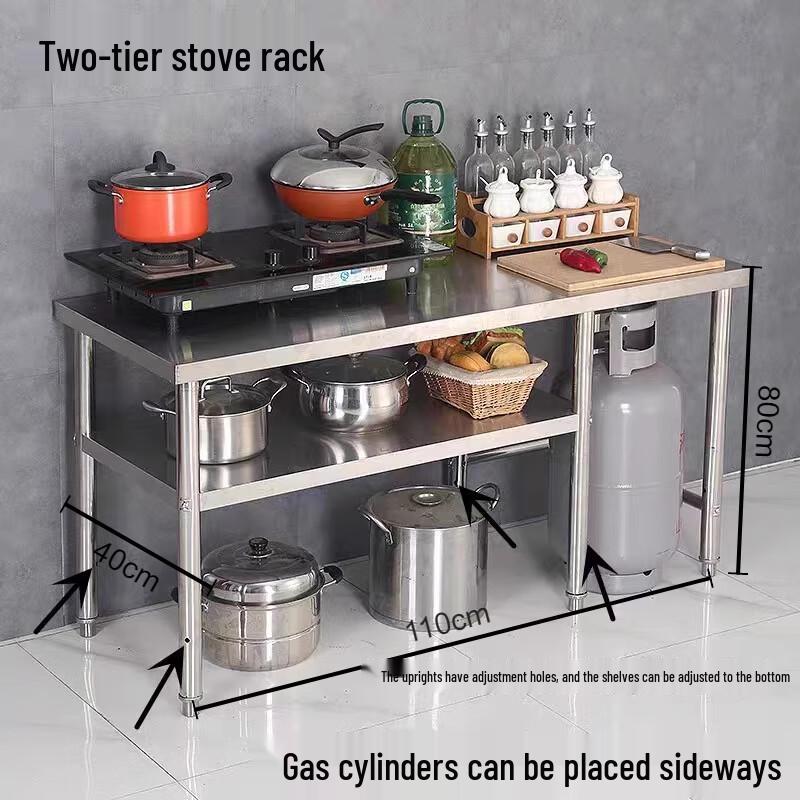 

Stainless Steel Double-Layer Kitchen Workbench