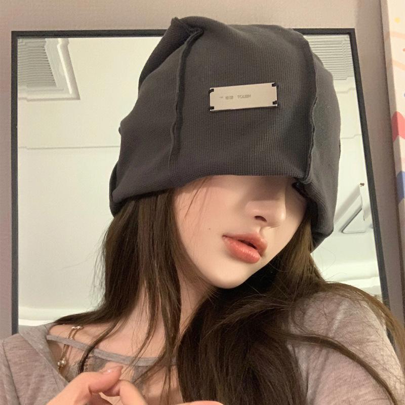 Women Solid Color Baggy Slouchy Beanie Soft Cotton Hats Spring Autumn Hip Hop Skullcaps Outdoor Warm Pullover Cap
