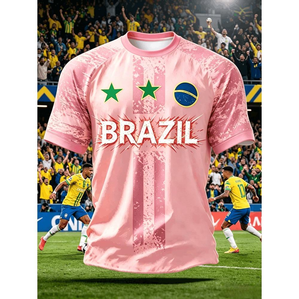 2026 New Brazil Football Jersey T Shirt Brazilian National Team Shirt O Neck Oversized Casual Streetwear Mens Apparel Fan Jersey