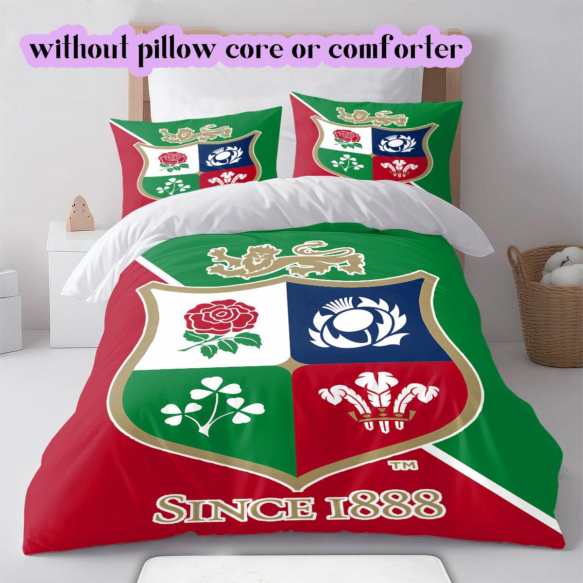 

British & Irish Lions rugby Pattern Bedding,Quilt Set Quilt Cover Pillowcase Home Birthday Gift (1*duvet cover+2*pillowcase,without core) 135x200cm