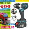 1/2 Square Cordless Wrench 800N.m Cordless Electric Impact Wrench 388VF Li-ion Battery Power Tool for Makita 18V Battery