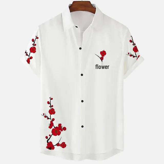Camicia Casual da Uomo a Maniche Corte a Righe Primavera 2025