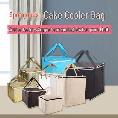 Insulated Non-Woven Tote for Ice Cream Cake - Aluminum Foil Lined, Fresh-Keeping, for Picnic or Takeaway