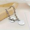 Men's Stainless Steel Engraved Heart Bracelet – Casual Style Ideal for Festive Gift