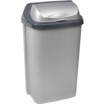 Keeeper Roll Top Bin 50L Silver Color, Made of Plastic, 390 X 295 X 675 Mm