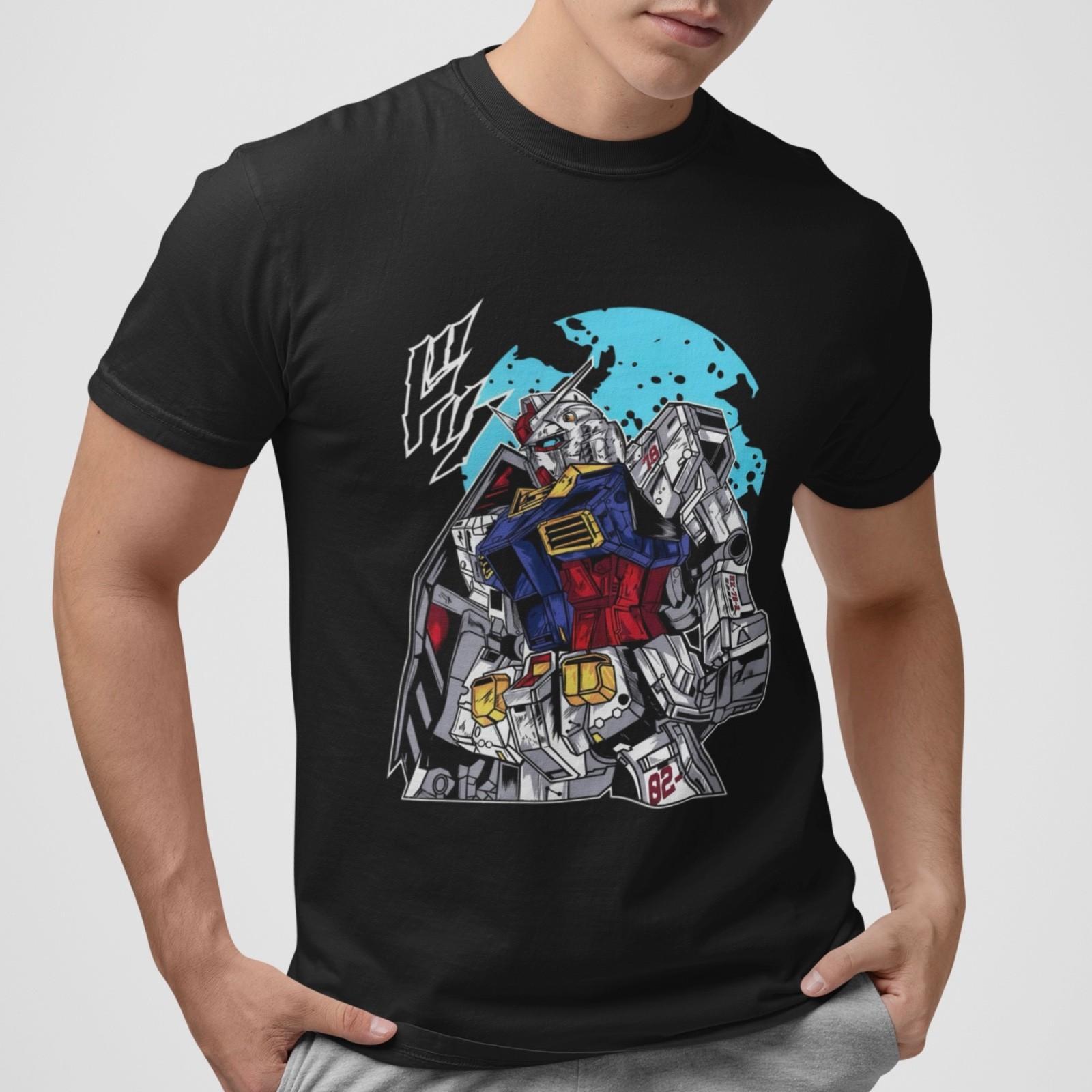 Gundam T Shirt Mecha Anime Robot Graphic Tee Retro Japanese Style Unisex Top S