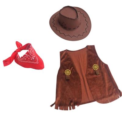 3 Stück Western-Outfits Cowboyhut Bandana Western-Cowboy-Kostümzubehör für Halloween-Party Kostümieren Rollenspiel