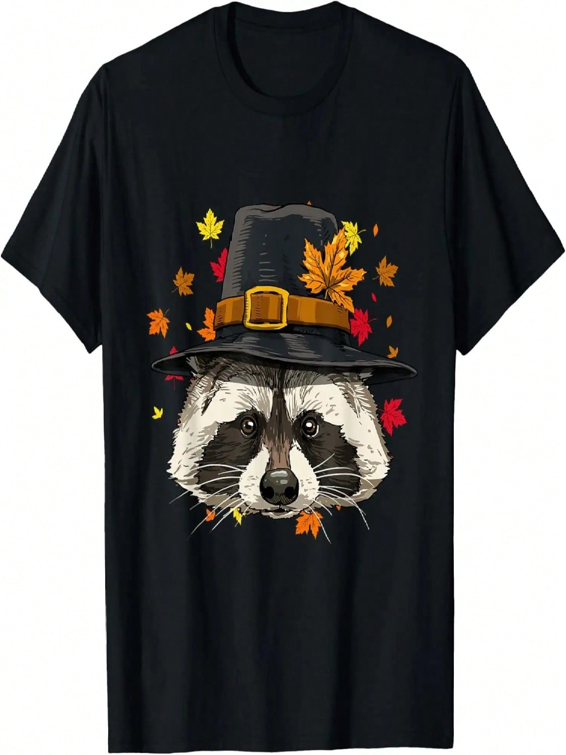Thanksgiving Raccoon Pilgrim Costume Men Women T-Shirt S разноцветный