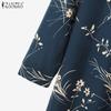 ZANZEA Lässiges zweiteiliges Anzug-Set für Damen mit langer Bluse und Hose im Print