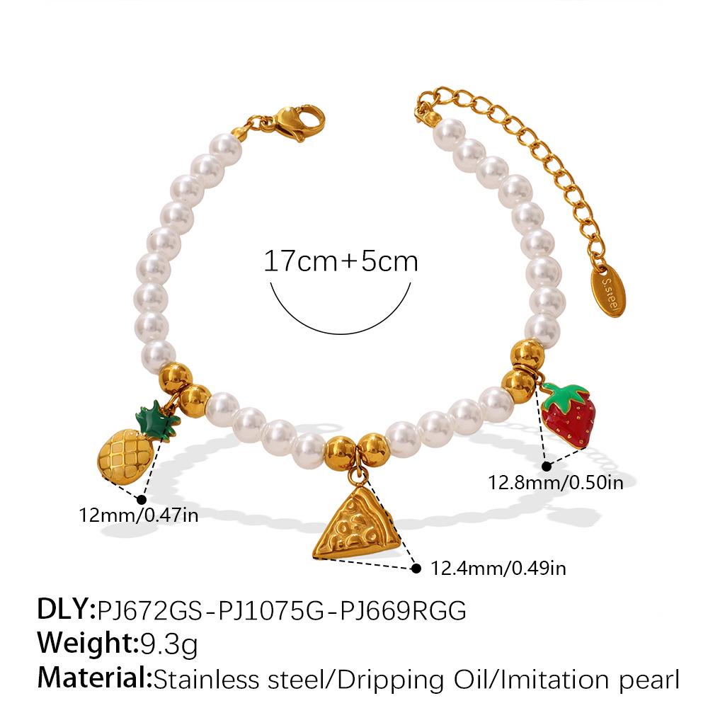 Charming Cross Droplet Oil Corn Cabbage Pendant Bracelet & Necklace Set