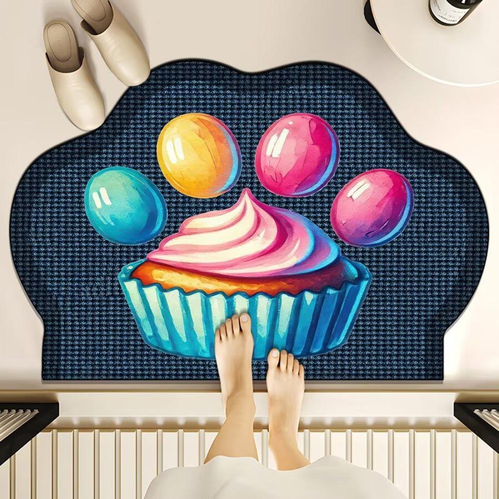 

Non-slip Cat Paw Carpet Diatom Mud Floor Mat Multi-functional Bathroom Carpet Home Decor Style 4