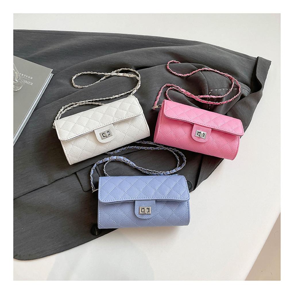 Large Capacity Diamond Lattice Embroidery Line Fashion Chain Temperament Ride Crossbody Shoulder Small Square Bag For Women