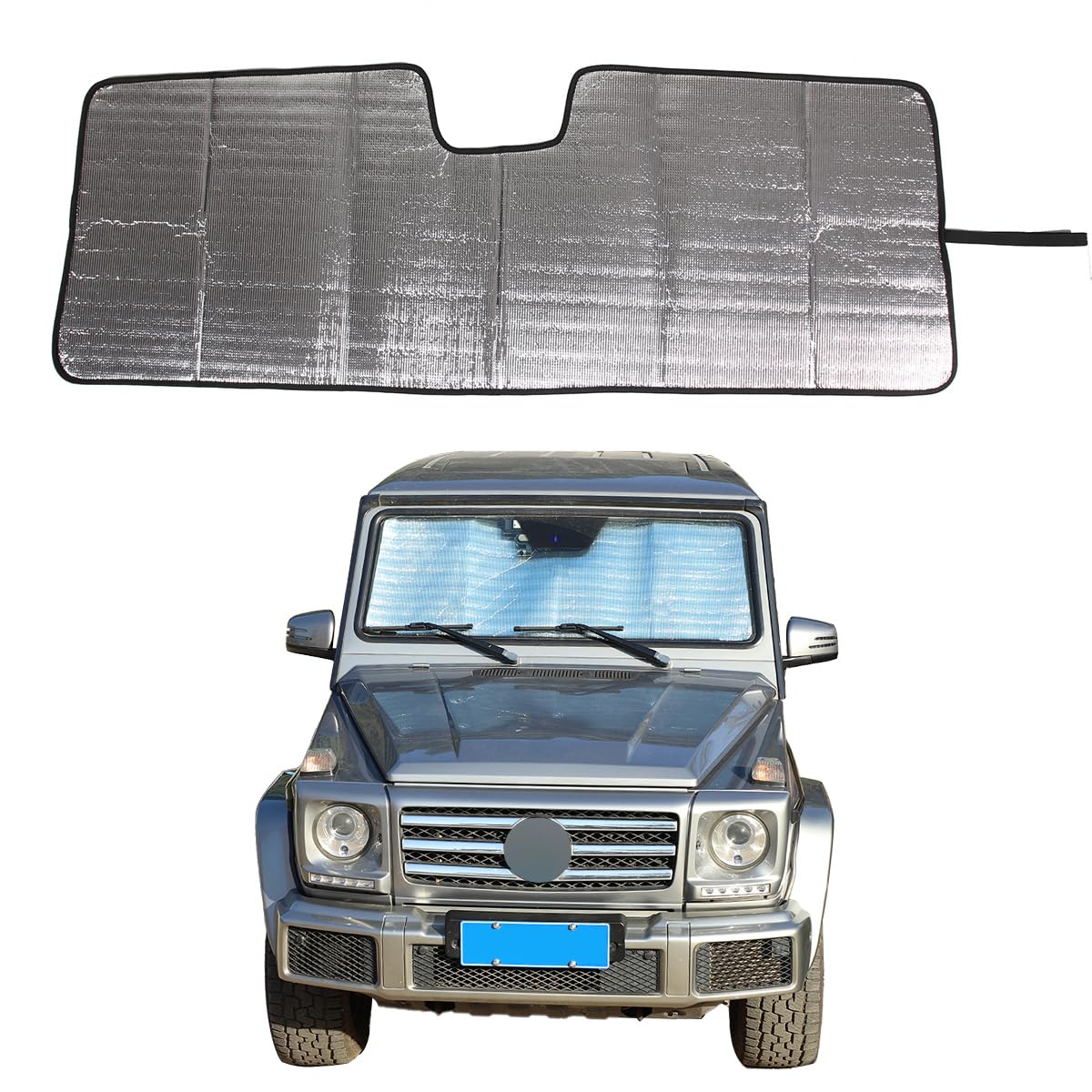 METYOUCAR Genuine Windshield Sunshade for Blackout Front Car Windshield Front Car UV Sun Protection for Car Easy Car Accessories Mercedes-Benz G-Class