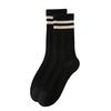 1 Pair Women Socks Ribbed Cuffs Twist Textures Sweat-absorbent Elastic Socks Autumn Winter Mid-tube Thick Warm Socks