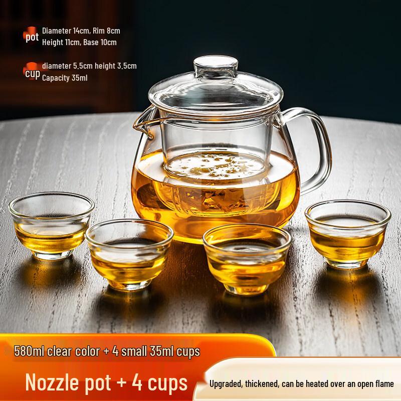 ZISIZ Durable Glass Infusion Teapot