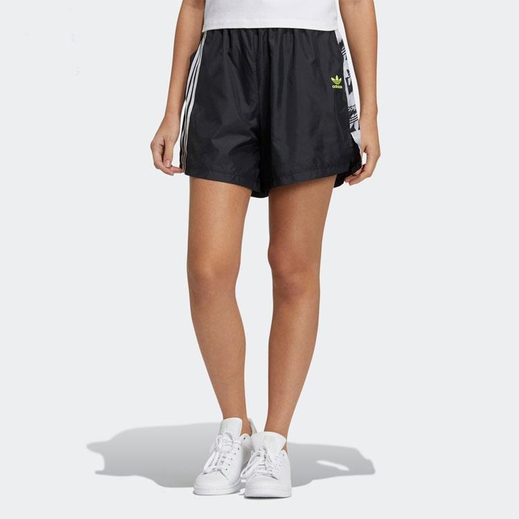 Adidas Originals Trefoil Printed Casual Sports Shorts Women shorts Black HA4721