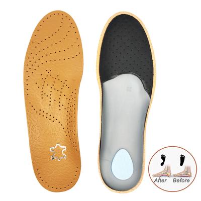 Solette per scarpe per piedi piatti Supporto per arco alto ortopedico Soletta ortopedica in pelle premium unisex
