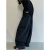 Pantalones de Pierna Ancha Rayas Verticales Negras Azules Estilo Americano Vintage Casual Sueltos para Hombre Pantalones Forma de Navaja Longitud al Suelo