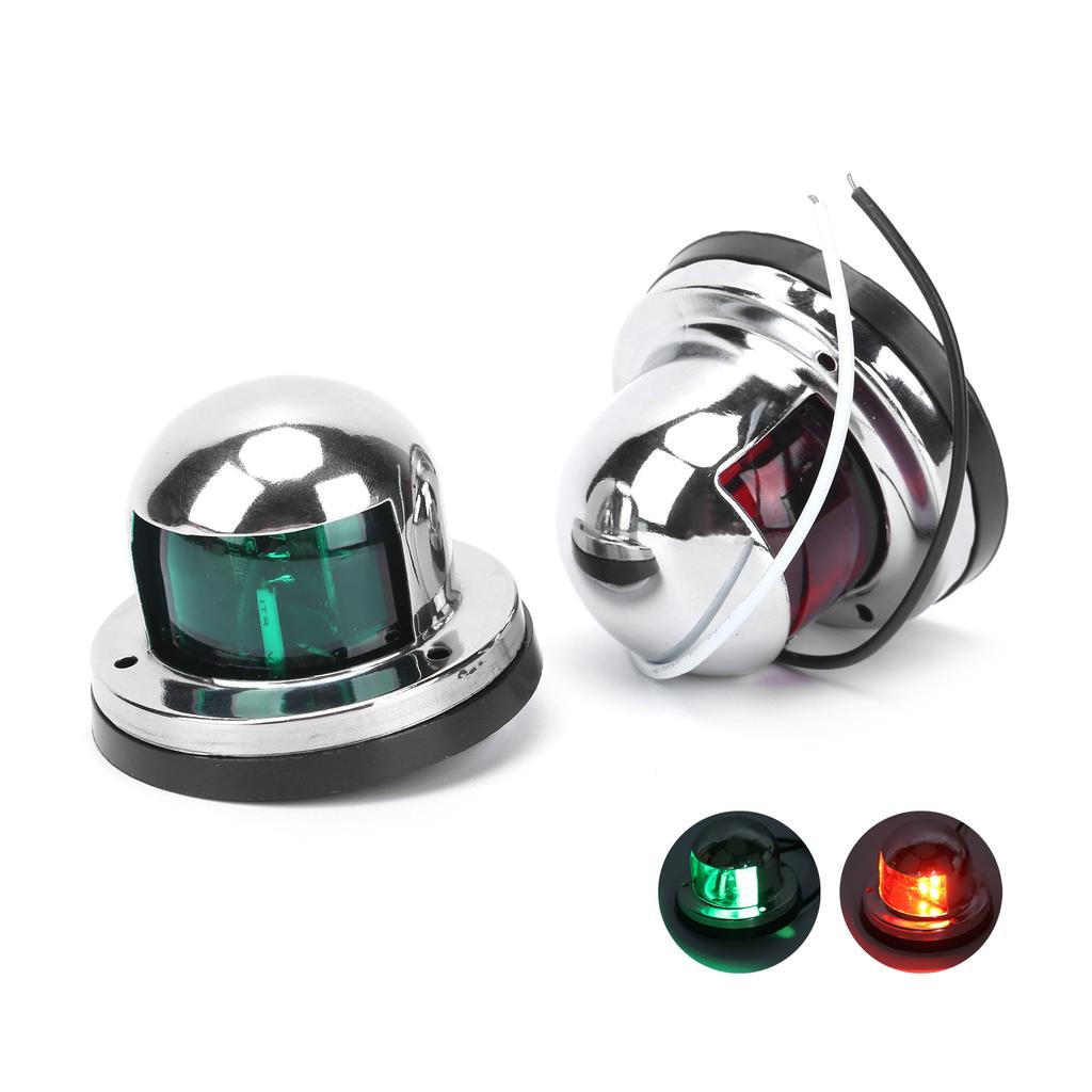 8?LED Boat Navigation Light RedGreen Signal Lamp Stainless Steel Yacht Parts 1.6W 12V