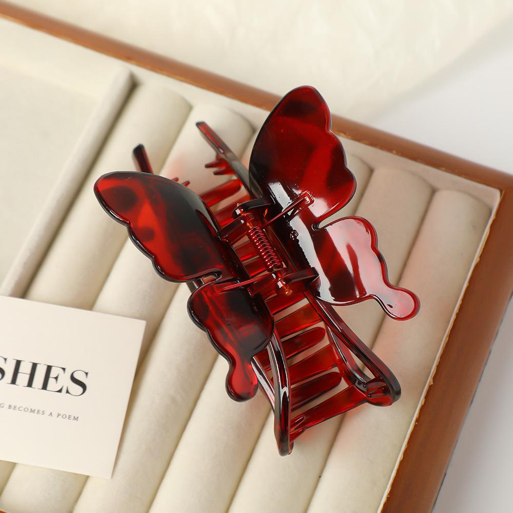 Large Solid Color Butterfly Hair Claw Clip Women French Hair Styling Tools Accessories Retro Shark Clip Sweet Hair Clip