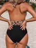 Halterneck Ruffled Backless One-Piece Swimsuit for Women