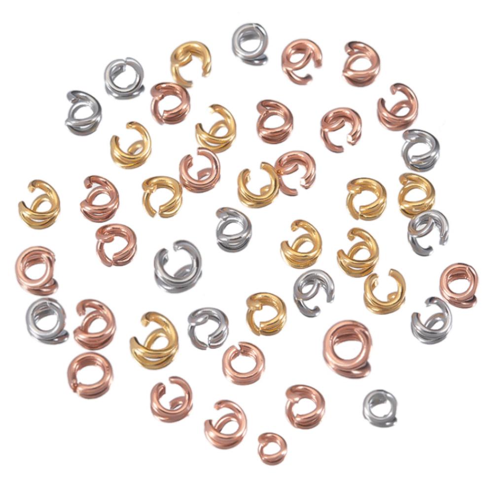 200 Stück 100 Stück Edelstahl Biegeringe 3-10 mm Offene Sprengringe Halskette Armband Goldfarbe Verbinder für DIY Schmuckherstellung