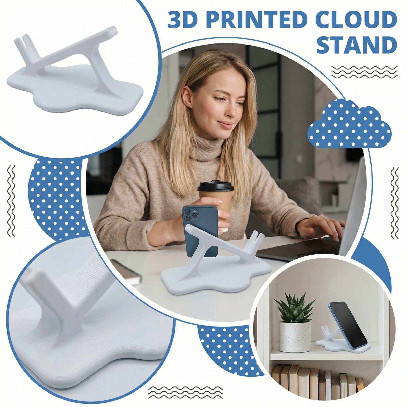 3D Printed Phone Holder One Size белый