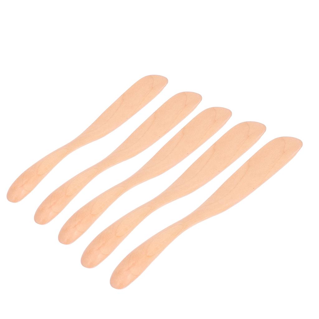5PCS Wooden Butter Knife Jam Cheese Spreader Tableware for Japanese Style for Bread Facial