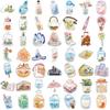 50pcs Transparent Glass Water Cup Drink Stickers Decals PET Journal Laptop Phone Fridge Decoration Sticker Scrapbooking Supplies