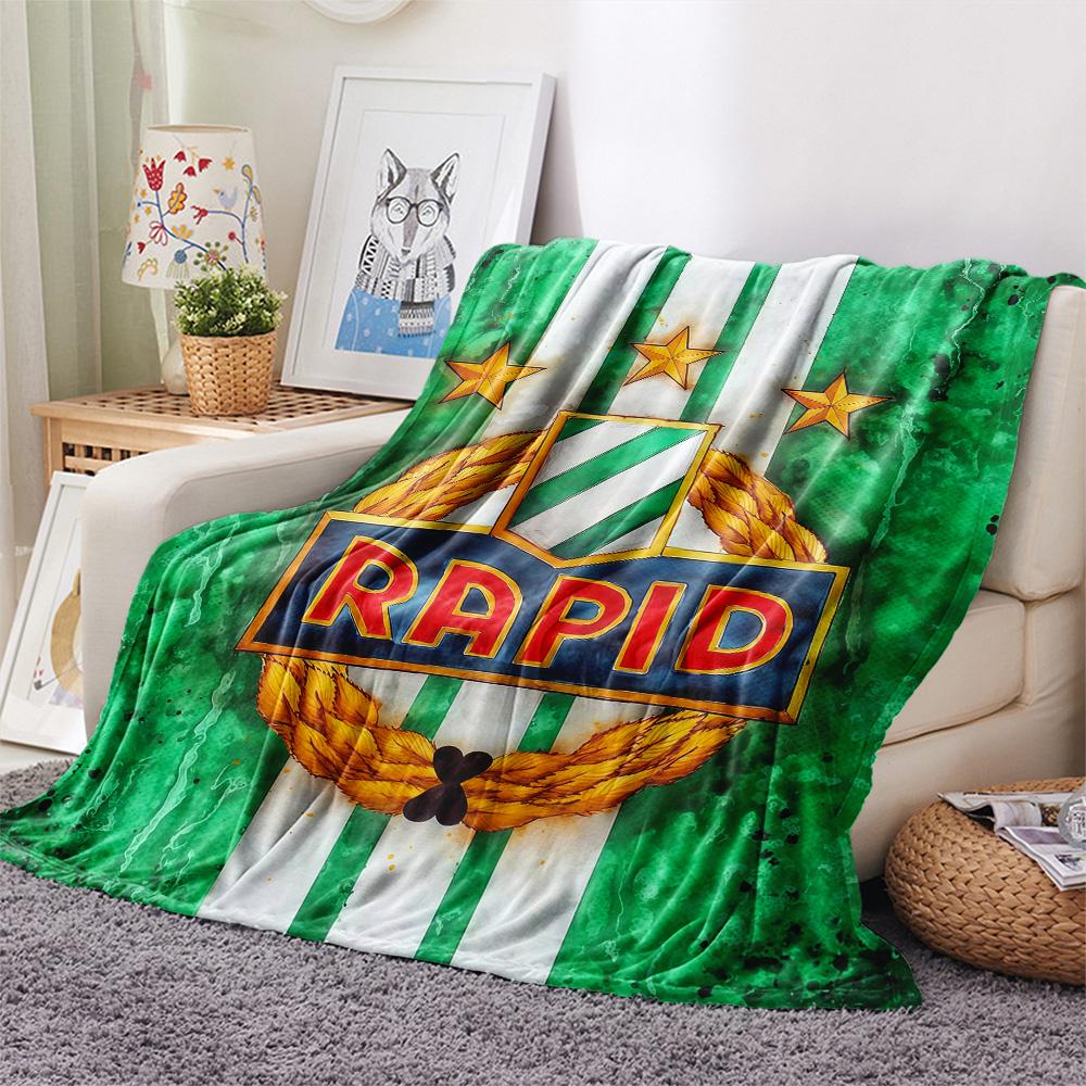 SK Rapid Wien Flannel Blanket, High Quality Comfortable for All Seasons, Home Decor, Warmth and Comfort