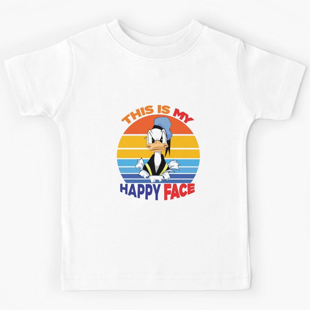 Donald Duck Angry Grumpy This is My Happy Face Kids T-Shirt 170