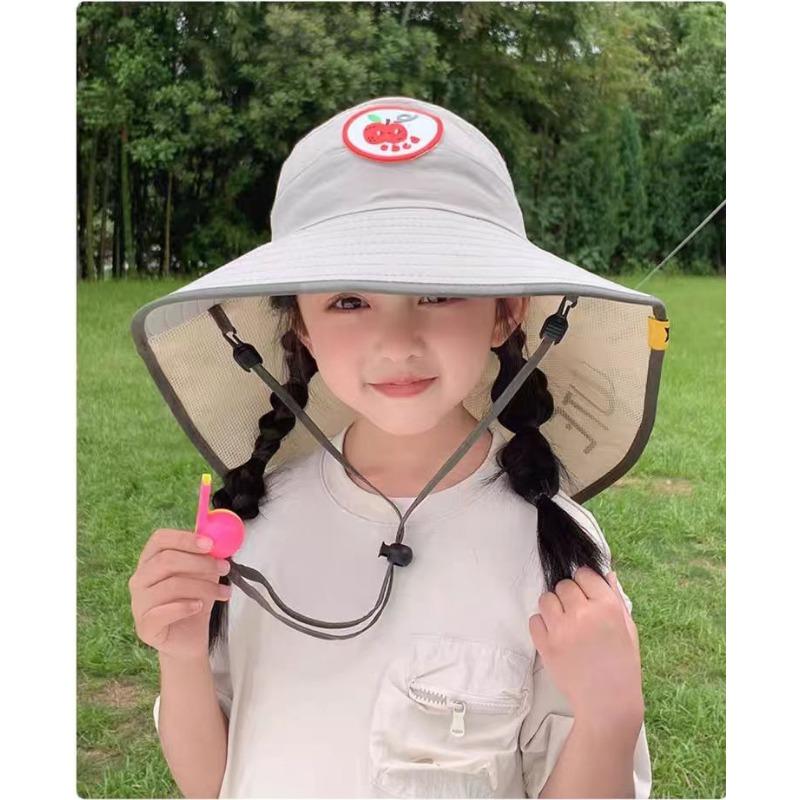 Children's Shawl Sun Hat Outdoor Outing Sun Hat Breathable and UV Resistant Fisherman Hat