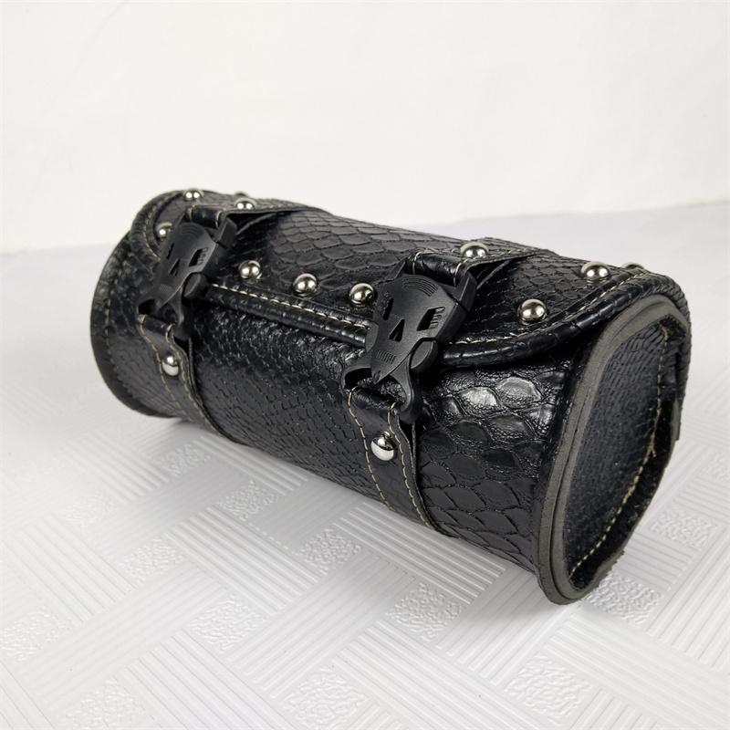 Motocyklová vidlice Tail Bag Taška na řídítka PU kůže, zesílené popruhy Voděodolné univerzální